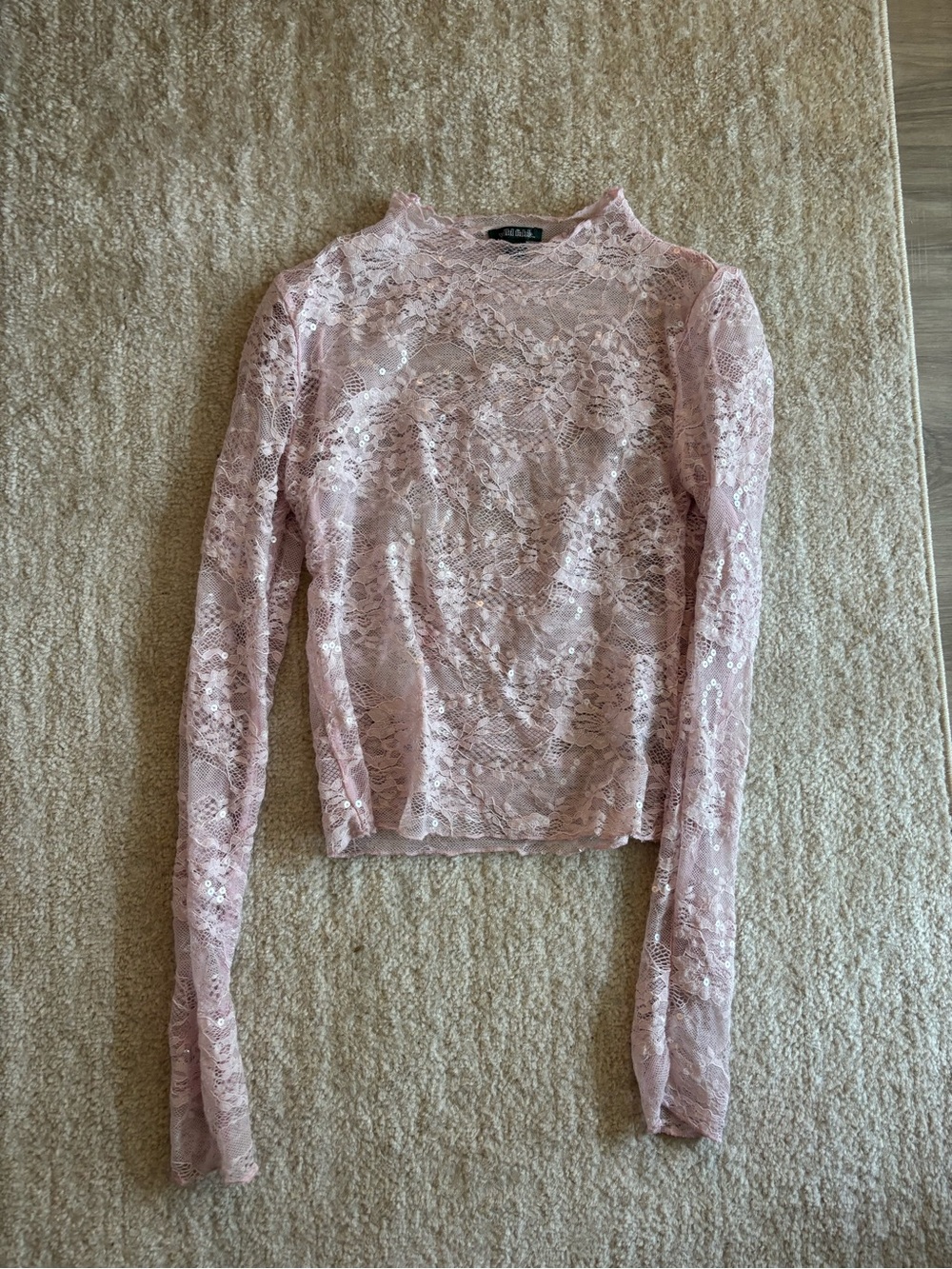 wild fable Pink Lace Long-Sleeve Top